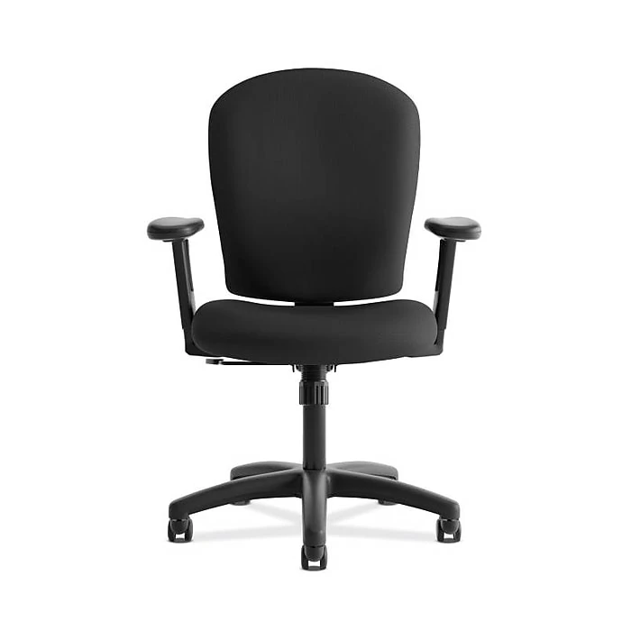 HON Mid-Back Task Chair, Center-Tilt, Adjustable Arms, Black Fabric (BSXVL220VA10) 4 HON Mid-Back Task Chair, Center-Tilt, Adjustable Arms, Black Fabric (BSXVL220VA10) - Image 2