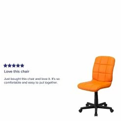 Flash Furniture Mid-Back Quilted Vinyl Task Chair, Orange -Office Chairs Shop unnamed file 5537