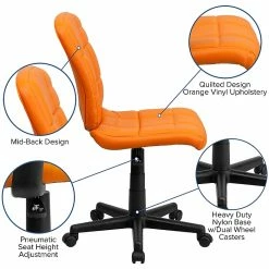 Flash Furniture Mid-Back Quilted Vinyl Task Chair, Orange -Office Chairs Shop unnamed file 5538