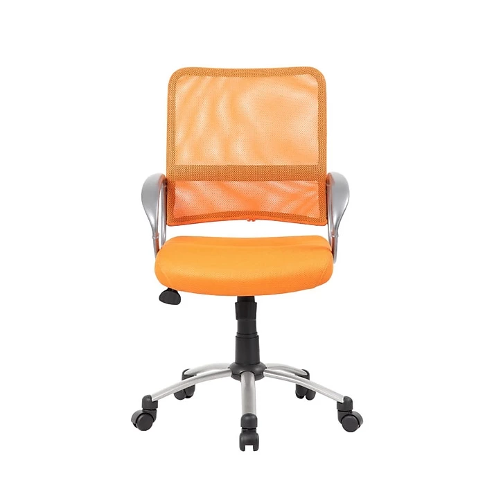 Boss Mesh Back W/ Pewter Finish Task Chair, Orange (B6416-OR) 4 Boss Mesh Back W/ Pewter Finish Task Chair, Orange (B6416-OR) - Image 2
