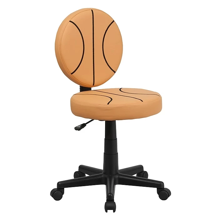 Flash Furniture Vinyl Basketball Task Chair Without Arms, Orange 3 Flash Furniture Vinyl Basketball Task Chair Without Arms, Orange