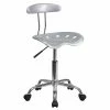 Flash Furniture Chrome Low Back Computer Task Chair With Tractor Seat, Vibrant Silver