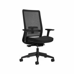 Global Factor Mesh Back Fabric Task Chair, Black (55408BKFU85)