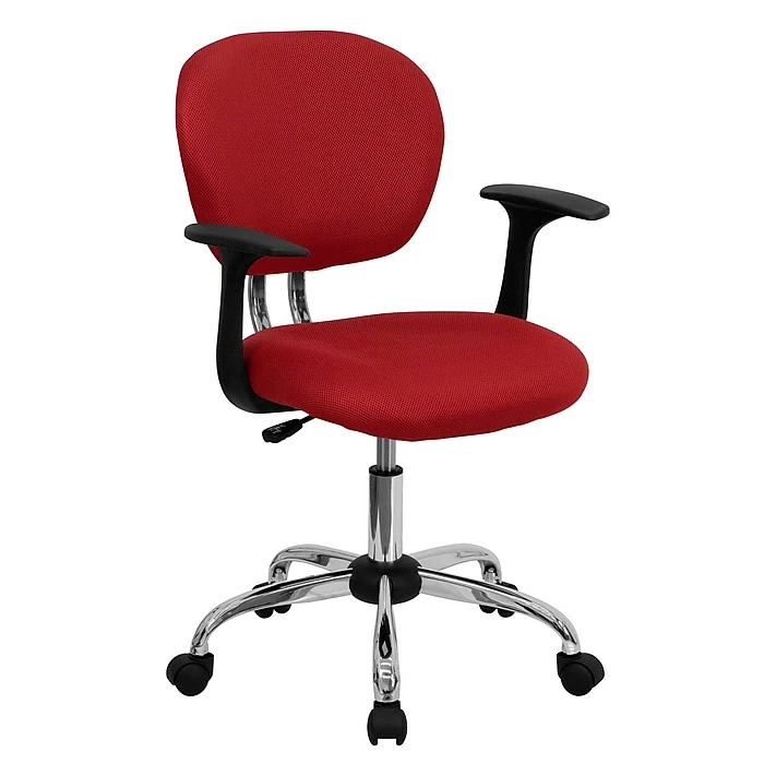 Flash Furniture Mesh Task Chairs With Arms And Chrome Base (H2376FREDARMS) 3 Flash Furniture Mesh Task Chairs With Arms And Chrome Base (H2376FREDARMS)