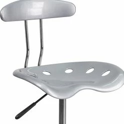 Flash Furniture Chrome Low Back Computer Task Chair With Tractor Seat, Vibrant Silver -Office Chairs Shop unnamed file 572