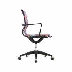 The Raynor Group Elizabeth Sutton Wynwood Fabric Swivel Task Chair, Multi Rose Black Silver (K-ESWY-BLK-ROSE-SIL) -Office Chairs Shop unnamed file 5728