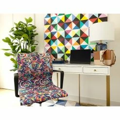 The Raynor Group Elizabeth Sutton Wynwood Fabric Swivel Task Chair, Multi Rose Black Silver (K-ESWY-BLK-ROSE-SIL) -Office Chairs Shop unnamed file 5732