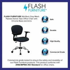 Flash Furniture Mesh Task Chairs With Arms And Chrome Base (H2376FGYARMS) -Office Chairs Shop unnamed file 5742
