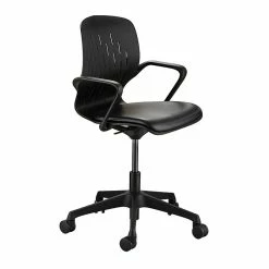 Safco® Shell™ Vinyl Upholstered Desk Chair, Black (7013BL)