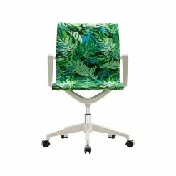 The Raynor Group Elizabeth Sutton Wynwood Fabric Swivel Task Chair, Pura Vida White Silver (K-ESWY-WHT-VIDA-SIL)