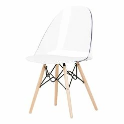 South Shore Annexe Eiffel Style Office Chair, Clear And White, Armless (100275)