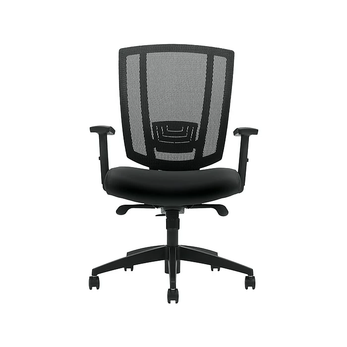Offices To Go Mesh Back Luxhide Task Chair, Black (OTG3101BL20) 3 Offices To Go Mesh Back Luxhide Task Chair, Black (OTG3101BL20)