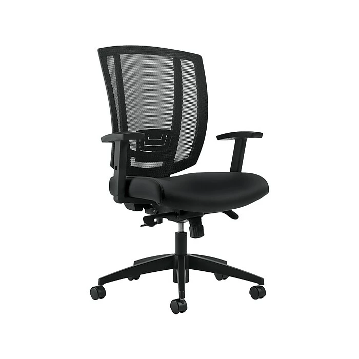 Offices To Go Mesh Back Luxhide Task Chair, Black (OTG3101BL20) 4 Offices To Go Mesh Back Luxhide Task Chair, Black (OTG3101BL20) - Image 2