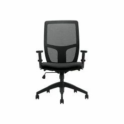 Offices To Go Mesh Back Luxhide Task Chair, Black (OTG3191BL20)