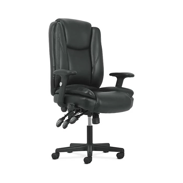 Sadie High-Back Task Chair, Height Adjustable Arms, Height Adjustable Back, Black Leather (BSXVST331) 3 Sadie High-Back Task Chair, Height Adjustable Arms, Height Adjustable Back, Black Leather (BSXVST331)