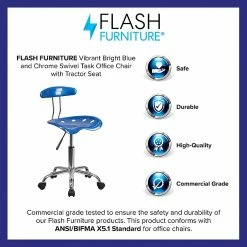 Flash Furniture Chrome Low Back Computer Task Chair With Tractor Seat, Vibrant Bright Blue -Office Chairs Shop unnamed file 599