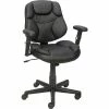 Staples® Berwell™ Luxura™ Task Chair, Faux Leather, Black, Seat: 16.3"W X 16.5"D, Back: 16.1"H