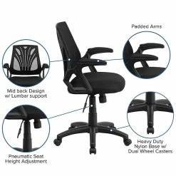 Flash Furniture Mid-Back Mesh Swivel Task Chair With Mesh Padded Seat, Black (GOWY82) -Office Chairs Shop unnamed file 6032