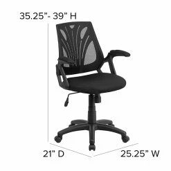 Flash Furniture Mid-Back Mesh Swivel Task Chair With Mesh Padded Seat, Black (GOWY82) -Office Chairs Shop unnamed file 6033