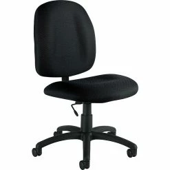 Global Offices To Go® Fabric Armless Task Chair, Black (OTG11650-QL10)