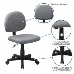 Flash Furniture 31" - 37 1/2" Fabric Ergonomic Task Chairs (BT660GY) 16 Flash Furniture 31" - 37 1/2" Fabric Ergonomic Task Chairs (BT660GY) -Office Chairs Shop unnamed file 6047
