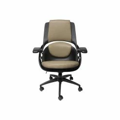 ALL33 BackStrong C1 Ergonomic Vegan Leather Swivel Task Chair, Tan/Black (BS-BTE-50506)