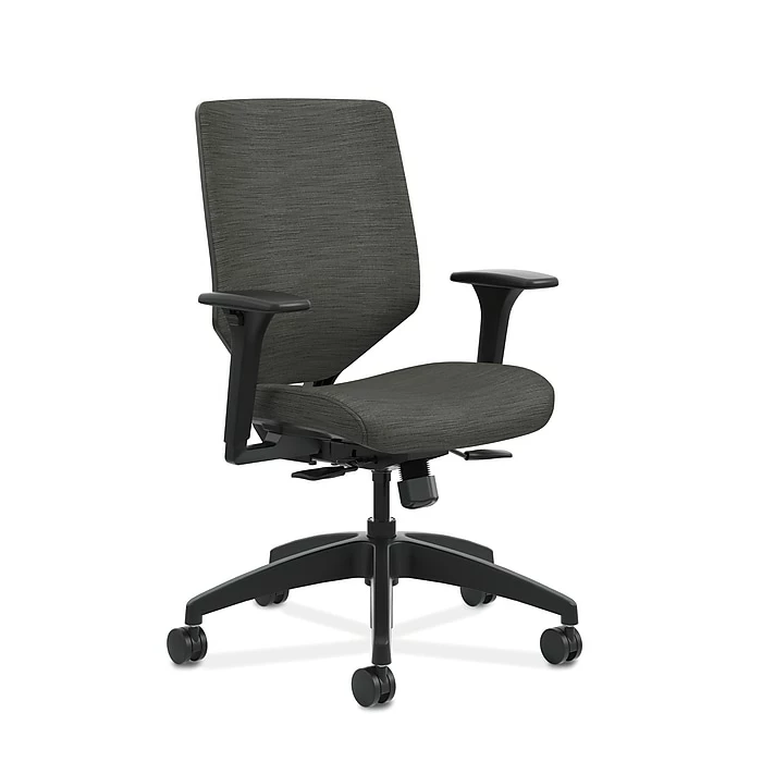 HON Solve Upholstered Charcoal ReActiv/Fabric Mid-Back Task Chair, Adjustable Arms, Ink (HONSVU1ACLC10T) 3 HON Solve Upholstered Charcoal ReActiv/Fabric Mid-Back Task Chair, Adjustable Arms, Ink (HONSVU1ACLC10T)