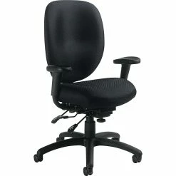 Office Chairs Shop 8 Global Offices To Go® Fabric Multi-Function Task Chair With Arms, Black (OTG11653-QL10)