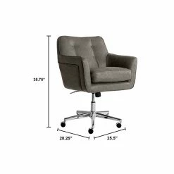 Serta Style Ashland Faux Leather Swivel Computer And Desk Chair, Gray (47140G) -Office Chairs Shop unnamed file 654