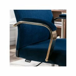Thomasville Furniture Joelle Ergonomic Fabric/Metal Desk Chair, Blue/Gold (60068) -Office Chairs Shop unnamed file 671