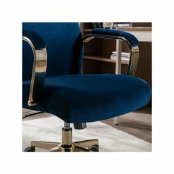 Thomasville Furniture Joelle Ergonomic Fabric/Metal Desk Chair, Blue/Gold (60068) -Office Chairs Shop unnamed file 672