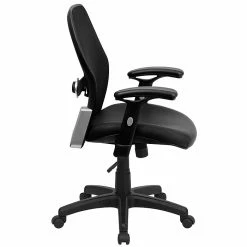 Flash Furniture Mid Back Super Mesh Office Chair With Black Italian Leather Seat, Black -Office Chairs Shop unnamed file 711