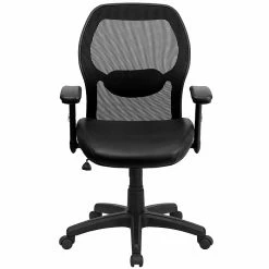Flash Furniture Mid Back Super Mesh Office Chair With Black Italian Leather Seat, Black -Office Chairs Shop unnamed file 712
