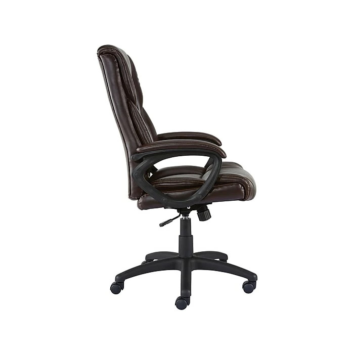 Staples Kelburne Luxura Faux Leather Computer And Desk Chair, Brown (50870) 6 Staples Kelburne Luxura Faux Leather Computer And Desk Chair, Brown (50870) - Image 4
