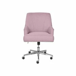 Serta Style Leighton Fabric Swivel Home Office Chair, Lilac (47925D)
