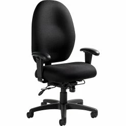 Global Stamina+ Fabric Computer And Desk Office Chair, Adjustable Arms, Black (2440TDBK-S110)