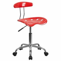 Flash Furniture Polymer Vibrant Computer Task Chairs With Tractor Seat (LF214CHYTOMATO)