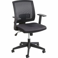 Safco Mezzo Mesh Back Fabric Computer And Desk Chair, Black (7195BL)