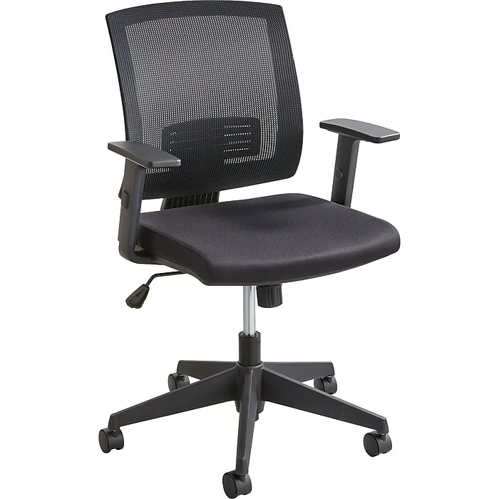 Safco Mezzo Mesh Back Fabric Computer And Desk Chair, Black (7195BL) 3 Safco Mezzo Mesh Back Fabric Computer And Desk Chair, Black (7195BL)